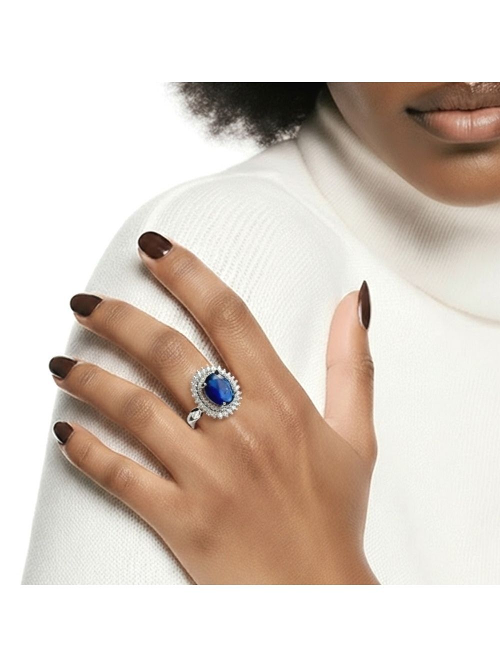 Sapphire cz ring 14k gold overlay 🆕
